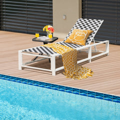 Sling Chaise Lounge on Wheels with 6 Level Backrest and 400 lb Capacity