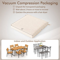 Outdoor Chair Cushion Set of 6 Waterproof Olefin Seat Cushions-Beige