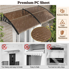 Outdoor Front Door Patio Overhang Awning for Sunlight Rain Snow Wind Protection-78 x 35 Inch