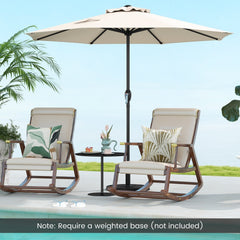 Outdoor Heavy Duty Market Umbrella with Crank Handle and 8 Sturdy Ribs-Beige