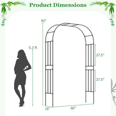 Outdoor Metal Garden Arch Trellis for Climbing Plants Grape Vine Flower