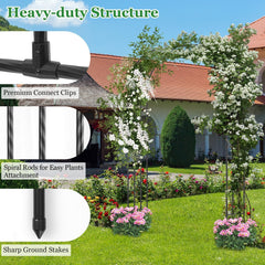 Outdoor Metal Garden Arch Trellis for Climbing Plants Grape Vine Flower