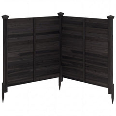 Outdoor Privacy Air Conditioner Fence for Outside and Backyard-Black