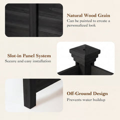 Outdoor Privacy Air Conditioner Fence for Outside and Backyard-Black