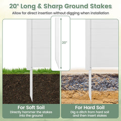 Outdoor PVC Air Conditioner Fence with 20 Inch Long Stakes-White