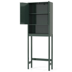 Over The Toilet Storage Cabinet with Fluted Doors-Green