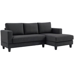 L Shaped Couch, L Shape Sofa with Chaise Lounge and Spring Cushion for Living Room, Bedroom, Beige