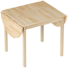 Solid Wood Kitchen Table, Drop Leaf Tables for Small Spaces, Folding Dining Table, Black