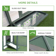 77" Chicken Coop Hen House Rabbit Hutch Poultry Cage Pen Outdoor Backyard with Nesting Box Run Natural