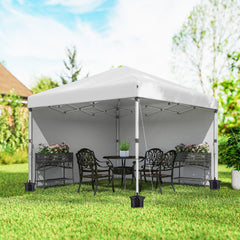 10' x 10' Pop Up Canopy with Sidewalls, Roller Bag, Height Adjustable Instant Tent for Outdoor, Garden, Patio, Black
