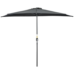 9.8ft Half Umbrella Semi Round Patio Parasol with Crank Handle, Top Vent for Garden, Balcony- NO BASE INCLUDED, Green