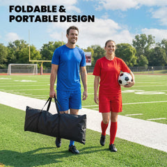 2-in-1 Portable Soccer Rebounder Net, Dual-Sided and Foldable Bounce Back Net with Carry Bag for Soccer Baseball