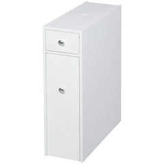 Space Saving Toilet Paper Cabinet, Narrow Bathroom Cabinet with Drawers and Hidden Storage, White