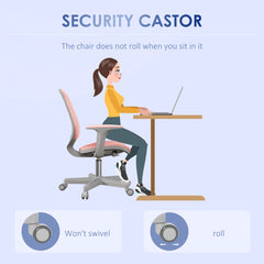 Office Chair, Small Computer Desk Chair with Mesh Back, Swivel Castors, Arm, Grey