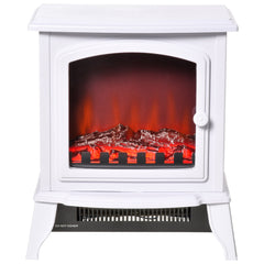 Electric Fireplace Heater, Freestanding Fireplace Stove with Realistic Flame Effect, Overheat Safety Protection, 750W/1500W, Black