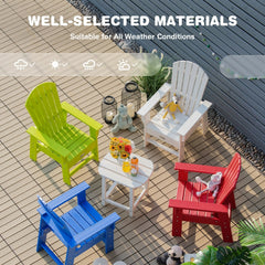 Kids Adirondack Chair for the Patio, All Weather Blue