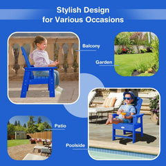 Kids Adirondack Chair for the Patio, All Weather Blue
