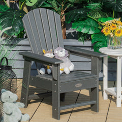 Kids Adirondack Chair for the Patio, All Weather Grey