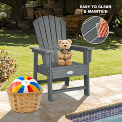 Kids Adirondack Chair for the Patio, All Weather Grey
