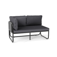 Patio Loveseat Sofa Couch with Removable Pillows and Seat Cushion-Gray