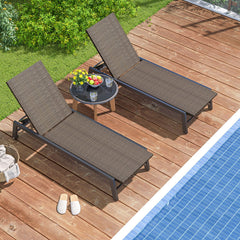 PE Rattan Chaise Lounge on Galvanised Steel with Wheels, 400 lb, Brown