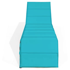 Rattan Chaise Lounger with Removable 2.5 in Cushion, 85 in, Turquoise