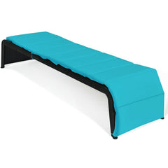 Rattan Chaise Lounger with Removable 2.5 in Cushion, 85 in, Turquoise