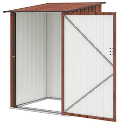 Garden Tool Storage Shed, Small Steel Shed with Lockable Door for Garden & Patio, Galvanized Steel Construction, Dark Gray