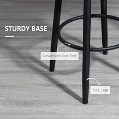 Extra Tall Bar Stools Set of 2, Modern 360° Swivel Barstools, Dining Room Chairs with Steel Legs Footrest, Charcoal Grey
