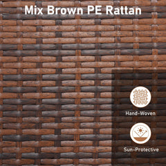 PE Rattan Wicker Ottomans Set of 2 with Removable Cushions-Beige