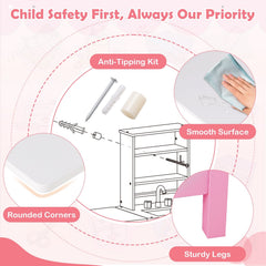 Play Doctor's Office Wood Medical Center Toy Set with Blackboard-Pink