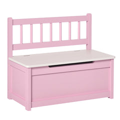 2-in-1 Kids Toy Box Storage Organizer Chest Cabinet Chunk Cube with Safety Pneumatic Rod, Pink
