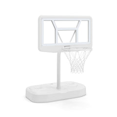 Pool Basketball Hoop Set with 2 Balls and Pump for Water Games-White