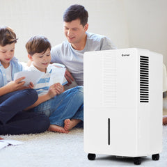 70 Pint Portable Dehumidifier, 17 Pint Bucket, Basement and Bedroom Presets, 3 Fan Speeds, White
