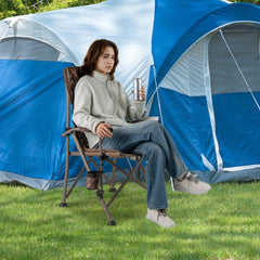 Portable Camping Chair with 400 LBS Metal Frame and Anti-Slip Feet