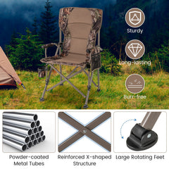 Portable Camping Chair with 400 LBS Metal Frame and Anti-Slip Feet