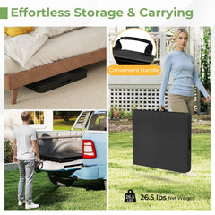 Portable Folding Camping Table with Carrying Handle-Black