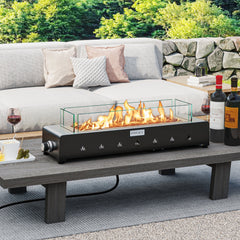 Portable Mini Fireplace with Wind Guard and Stainless Steel Burner