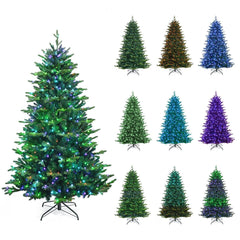 7 FT Pre-Lit Christmas Tree with App Controlled LEDs, 2324 Hinged PE and PVC Tips