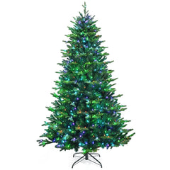 8 FT Pre-Lit Christmas Tree with App Controlled LEDs, 2956 Hinged PE and PVC Tips