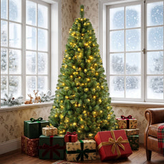 7 FT Pre-Lit Christmas Tree, 1181 Branch Tips and 500 Colour Changing LEDs with Remote