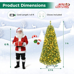 7 FT Pre-Lit Christmas Tree, 1181 Branch Tips and 500 Colour Changing LEDs with Remote
