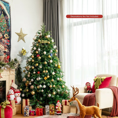 5 FT Pre-Lit Snowy Christmas Tree, 581 Hinged Tips, 250 Two Colour LEDs and 11 Flash Modes