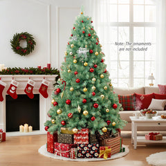 7.5 FT Pre-Lit Tinsel Christmas Tree in Fruit Green, 1300 Tips and 550 Warm White LEDs