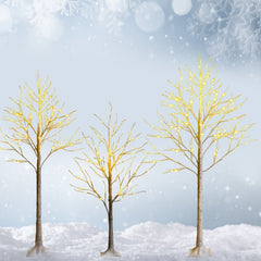6 FT Pre-Lit White Birch Twig Tree with 96 Warm White LEDs, Bendable Branches