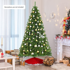 7.5 FT Hinged Artificial Christmas Tree with 1346 PVC Tips and Folding Metal Base, Unlit