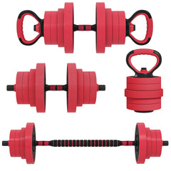 44lbs 4-in-1 Adjustable Weight Dumbbell Set, Barbell, Kettlebell, Push Up Stand, Green