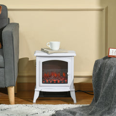 Electric Fireplace Heater, Freestanding Fireplace Stove with Realistic Flame Effect, Overheat Safety Protection, 750W/1500W, Black