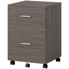 Mobile Filing Cabinet, Vertical File Cabinet with 2 Drawers, Wheels, for Letter or A4 File, Natural