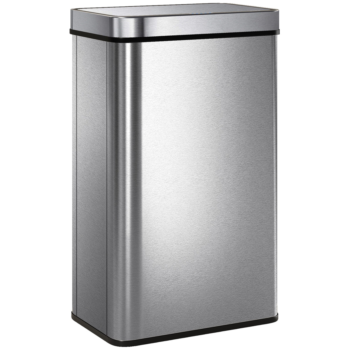 13.2 Gallon Sensor Can, Automatic Garbage Can with Soft-Close Lid, Fingerprint-Proof Stainless Steel, Silver